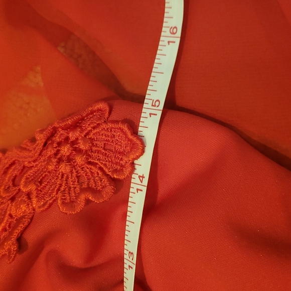 Vintage Red Mock Halter Dress, Sz S - Picture 9 of 16